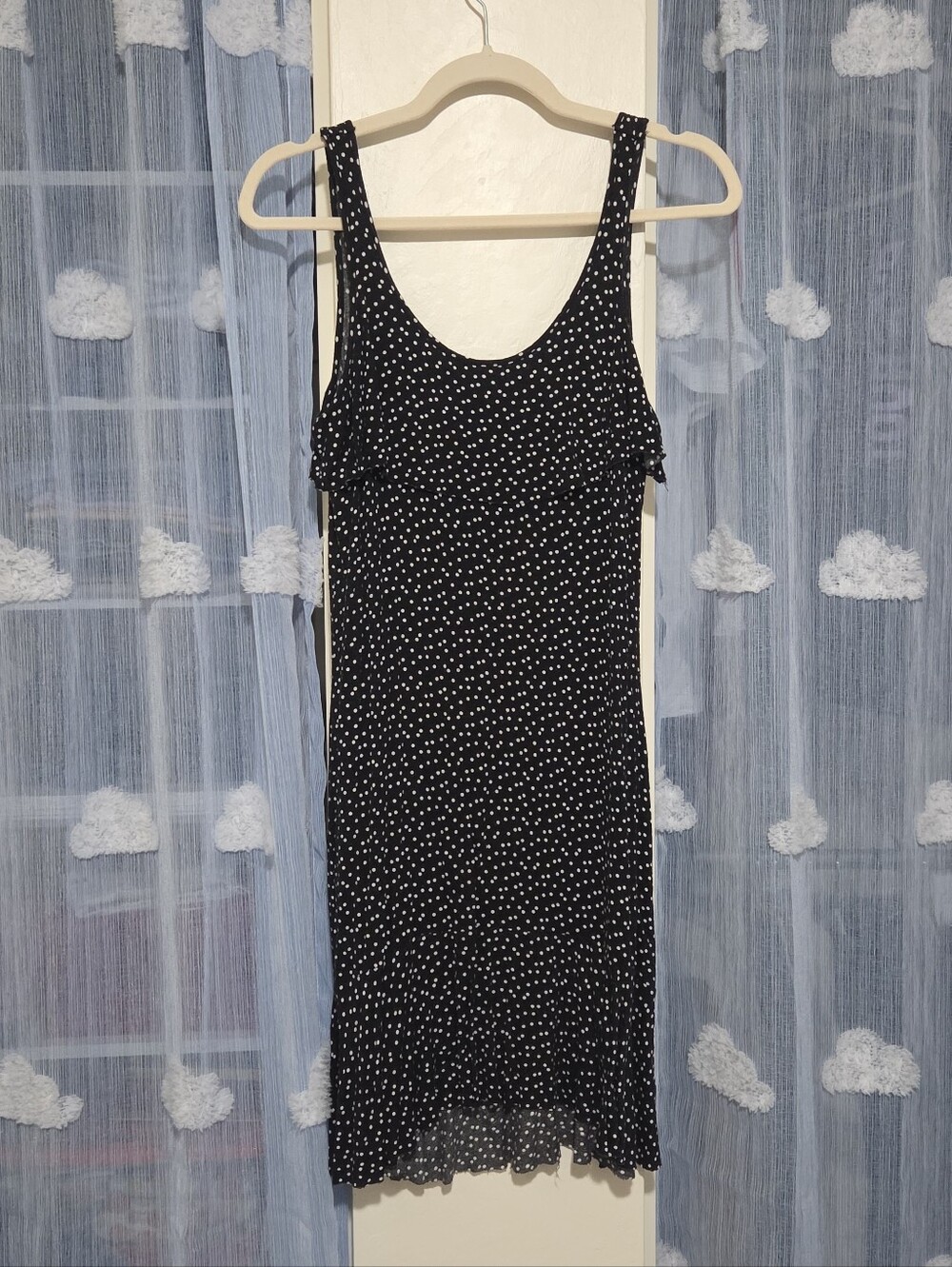 Cynthia Rowley Polka-dot Ruffle Slip Dress